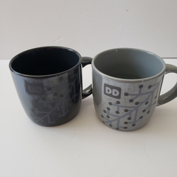 Dunkin Donuts Snowflake Shimmer Iridescent Coffee Mug Set of 2 Gray Gunmetal - Picture 5 of 9